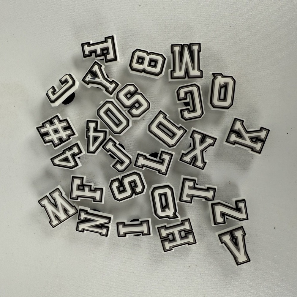 (27) Croc‎ Shoe Charms Alphabet Letters + Pound Sign Boy or Girl